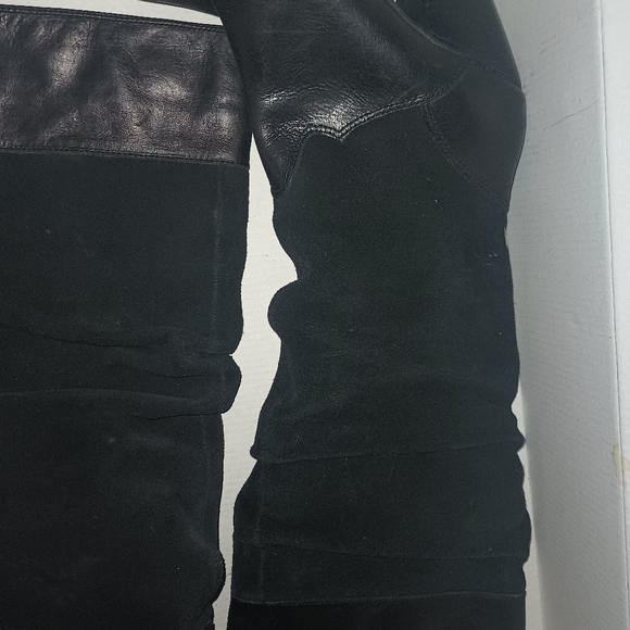 ZODIAC | Vintage 1980s black suede and leather knee high heeled slouch boots - Picture 4 of 4